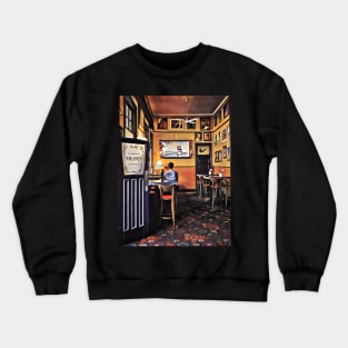 Guy Watching Footy at the Pub Crewneck Sweatshirt